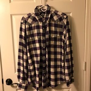 Express Button Down Shirt, Purple and Grey